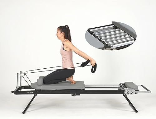 nexace Pilates-Reformer für zuhause mit Metallfeder, Reformer Pilates Maschine Gerät, faltbar, große Größe