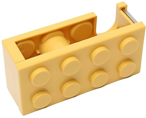 Klebebandabroller Mini Filigraner Desktop Klebebandabroller Scharfe Klinge Bausteinform Büro Schule Zuhause Gelb