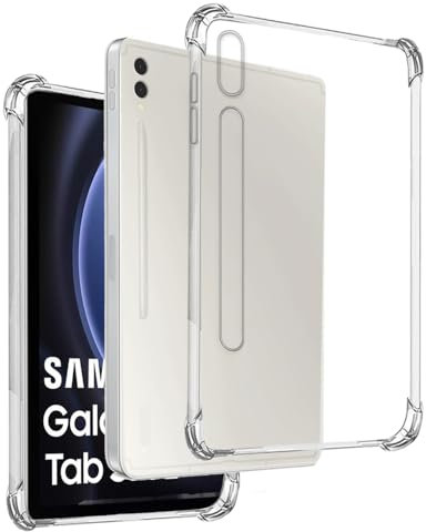 Funda Anti-Shock Gel Transparente para Samsung Galaxy Tab S9+ - Samsung Galaxy Tab S9 FE+, Ultra Fina 0,33mm, Esquinas Reforzadas, Silicona TPU de Alta Resistencia y Flexibilidad
