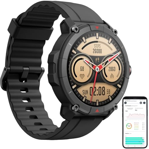 Newgen Medicals Smartwatch: GPS-Fitness-Uhr mit Full-Touch-Glas-Display, Freisprechen, SpO2 (GPS Smartwatch, Fitness, Armbanduhren)
