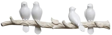 JITEM Crochet de Chapeau d'oiseau Oiseaux décoratifs sur Branche d'arbre décor Porte-Manteau Mural décor Artistique Cintre Joli Porte-Manteau Porte-clés pour clés Serviettes