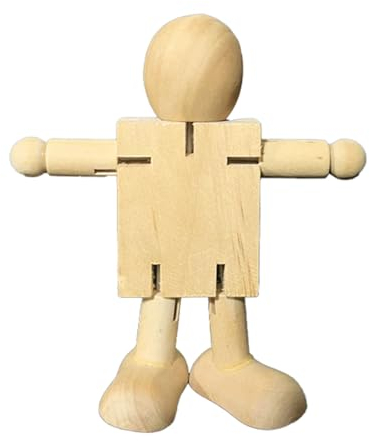 SueaLe Weißer Embryo Roboter Aus Holz Gelenkpuppe Kinder Lernspielzeug DIY Unbemalt Cartoon Malerei Puppen Handwerk Verstellbar Weißer Embryo Roboter