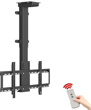 supporto tv motorizzato per schermi al plasma/LCD/LED da 32-70 pollici, Sollevamento automatico supporto tv soffitto with telecomando, Max VESA 600x400 mm, che Regge fino a 60 kg (1300-2300mm)