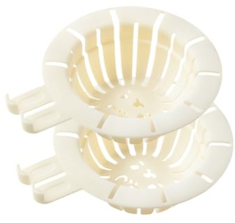 Lot de 2 tamis d'évier de cuisine en plastique, tamis à cheveux pour douche et cuisine, facile à nettoyer, taille universelle pour les évacuations ménagères, filtre alimentaire (blanc)