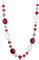 BULINLIN Collar Largo de Plata de Cuentas para Mujer Collar Bohemio Largo Joyas de Mujer Cumpleaños Regalos para Madres(Red)