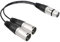 EIGHTNOO Cavo XLR Y Splitter, Femmina a Doppio Maschio Bilanciato per Microfono 30cm, Adattatore Audio a 3 Pin