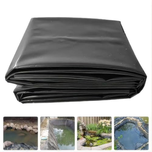 Revestimiento para estanques de peces de polietileno de alta densidad de 6 x 8 m, 0,5 mm de grosor, para estanques koi, fuentes, piscinas de peces, ideal para patos, tortugas y paisajes acuáticos de