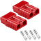Yerleomit Anderson Stecker 50A Batterie Stecker, 2 Pack Anderson Stecker Batterieanschluss 50A 600V Stecker Batterieanschluss Quick Connect Akku Schnellanschluss für Auto Wohnmobil Wohnwagen Rot