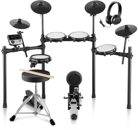 VEVOR Electronic Drum Set, 32 Electronic Drum Kit with 480 Sounds, Dual Trigger 8 Electronic Drum Set with MIDI USB Support with Flat Drumsticks and Headphones