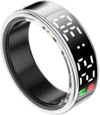 Smart Ring Gesundheits-Tracker, IP68 Wasserbeständige Schlaf-Tracking, Tragbare Gesundheitsringe mit Display, Gesundheits-Fitness-Tracker-Ringe für Damen und Herren (#11)