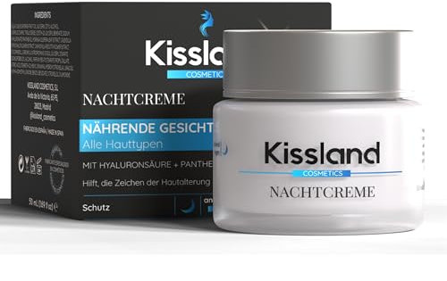 Nachtcreme Gesicht mit Reiner Hyaluronsäure + Panthenol (Provitamin B5) 50 ml - Gesichtscreme Damen - Gesichtscreme Damen Hydrating - Face Cream for Women - Feuchtigkeitscreme Gesicht Damen Anti Age