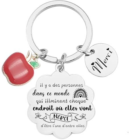 XQXQXZ Merci pour tout Porte Clé Merci,Cadeau Merci Nounou Amie Maitresse Collegue Docteur Maman Papa Infirmière Porte Clef Merci Personnalisable,Cadeaux Idee Cadeau Femme Homme Noel Original
