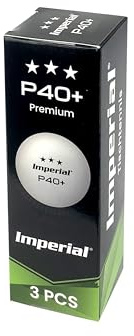 Imperial Tischtennisball P40+ | 3-Sterne | Premium Plastikball aus hochwertigem ABS | 40+ mm Durchmesser | Weiß