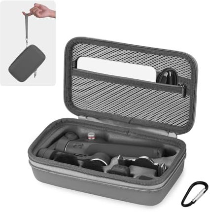 BRDRC Osmo Mobile 7P Case, PU Leather Portable Storage OM 7P Case Travel Carrying Bag for DJI OM 7 /7P Gimbal Stabilizer for DJI Mic Mini Accessories