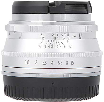 Qukaim Objectif miroir multicouche F1.8 de 25 mm, monture EF M EOSM pour Canon M2/M3/M5/M6/M10/M100/M50, argenté