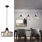 Lámpara colgante moderna de cristal para isla de cocina, pantalla redonda de metal negro, altura ajustable, base E27, para comedor, sobre la mesa, dormitorio, salón, cabecera de cama, pasillo