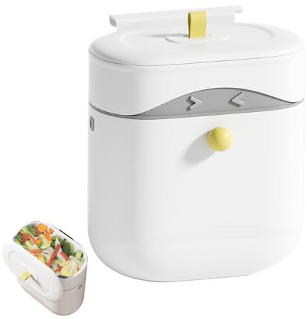 Patifirst De Compostaje Para Fregadero - Contenedor Montable De Residuos Orgánicos Con Tapa Hermética,Cubo Hermético De 9.5 Litros Y Diseño Compacto Para Cocinas Caravanas Camping Exteriores