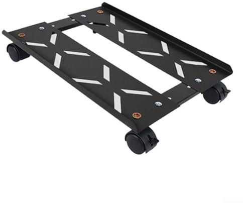 Support de tour d'ordinateur roulant avec roulettes pivotantes, support de tour d'ordinateur portable avec cadre en acier à largeur réglable, chariot roulant pour ordinateur de bureau 20 x 40 cm (1)