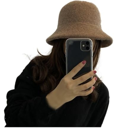 Qiantull Sombrero de campana de invierno para mujer, sombrero de pescador, gorro de invierno, gorro de punto, gorro de invierno, gorro de fieltro, vintage, gorro de lana para mujeres y niñas