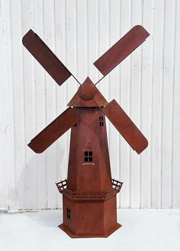 Windmühle XXL 175cm Edelrost Gartendeko Rost Metall Windrad Haus rostige Deko