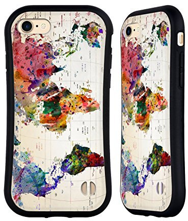 Head Case Designs Offizielle Mark Ashkenazi Weltkarte Pop Kultur Hybride Handyhülle Hülle Huelle kompatibel mit Apple iPhone 7/8 / SE 2020 & 2022