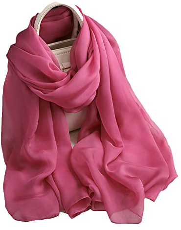 Forever Angel Luxus Damen Georgette Seidentuch 100% Seiden-schals Stola Halstücher Bordeaux Maße 53 x 53 / 135cm x 135cm