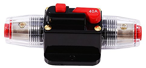 Disjoncteur Voiture Audio DC 12-24V 40A Disjoncteur Réinitialisable avec Commutateur Réinitialiser le Fusible pour Audio Stéréo de Voiture Vélo Marine Bateau