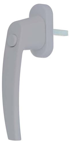 Premium Aluminium Fenstergriff mit Druckknopf, Farbe:Silber F1, Stiftlänge:45mm