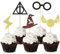Blumomon 30Pcs Glitter Wizard Cupcake Toppers Harry P Inspired Cupcake Picks Wizard Themed Birthday Party Cake Decoration Supplies
