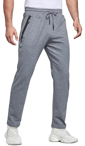 ZOXOZ Jogging Homme Survetement Pantalons de Sport Homme Sportswear Running Jogger Coton Training Bas Jogging Slim Fit Taille éLastiquéE Pant avec Poches Zippées Gris foncé S