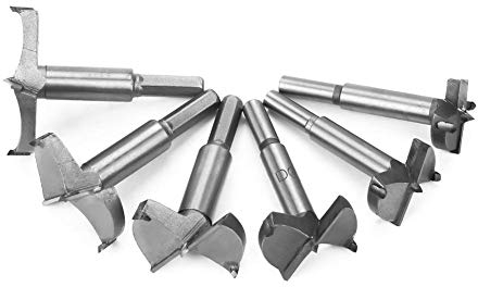 Forstner Drill Bits, 6pcs 30-60mm Wood Drill Bits Set High Strength Steel Flat Bit Drill Set Woodworker Tool Punching Bit Steel Hole Saw Set