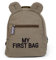 CHILDHOME, Kinderrucksack Baby, Schule, Kindergarten, Vorschule, Kinderkrippe, Zwei Fächer, Lunchbag/Flaschen geeignet, Abnehmbare Sicherheitsschnalle, Wasserabweisend, My First Bag, Khaki