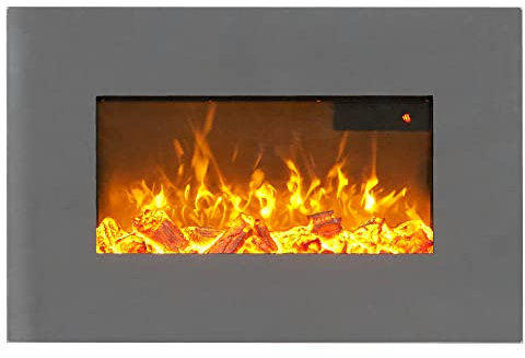 Sureflame WM-9541 Electric Wall Mounted Fire with Remote in Grey, 26 Inch