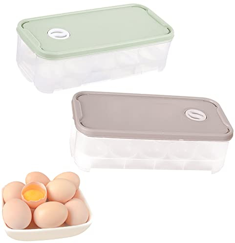 Belvanr Eier Behälter 2 Stück Eieraufbewahrungsbox,Kunststoff Ei Box,Eierbox,Eier Transportbox Tragbare Ei Aufbewahrungsbox Eierbox Kühlschrank Eierbehälter aus Kunststoff für Küche Kühlschrank