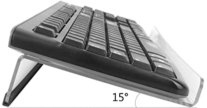Sunallwell Tilted Keyboard Stand,Ergonomic Keyboard Riser For Computer Gaming and Typing,Clear Acrylic