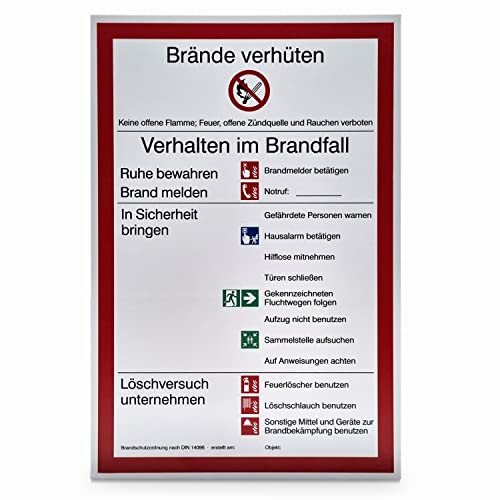 Hinweisschild „Brandschutzordnung Teil A“ - 20,0 x 30,0 cm - Aluminium - Brandschutzordnung, Aushänge und Verhaltensregeln - DIN 14096 Teil A - Betriebsausstattung24®