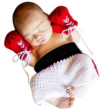 LICHENGTAI Neonato Fotografia Puntelli Costume, Set di Abbigliamento Fatto a Mano, Costume da Lavoro a Maglia per Bambino Body Foto Abiti Puntelli Fotografia 0-3 Mesi