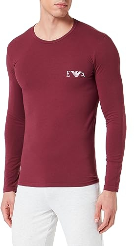 Emporio Armani Herren Emporio Armani Men's T-shirt Bold Monogram T Shirt, Burgundy, M EU