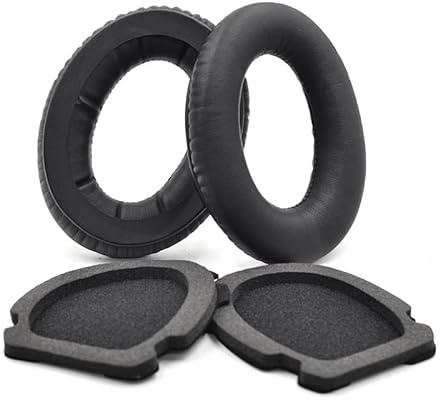PALUMMA Protein-Leder-Ohrpolster Ersatz für Bose Aviation A20 X A10 Kopfhörer, Ohrpolster Kissen mit hochdichtem Geräuschisolationsschaum - Schwarz