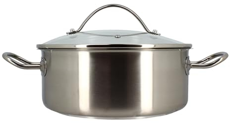 MENASTYL - Marmite professionnel 24cm en acier inoxydable avec couvercle en verre - 7520038