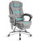 Blisswood 8 Point Massage Office Chair For Home Office,Executive Office Chair With Footrest 130° Reclining Computer Desk Chairs Adjustable Height 360° Swivel Recliner Chair (Linen Dark Grey Blue)