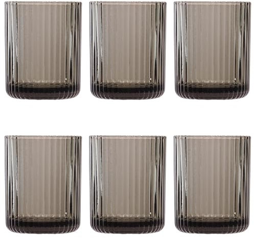 KEDEA 6 Bicchieri Acqua In Vetro Colorati, Bicchiere Colorato Elegante, Lavabili In Lavastoviglie, Bicchieri In Pasta Colore, Multicolore Collezione Charleston Bicchieri Acqua Colore GRIGIO