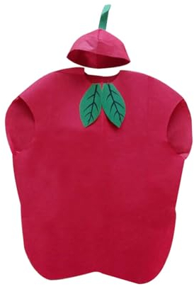 LOVIVER Obstkostüm für Erwachsene, Essen, Cosplay-Kostüme mit Hut, Verkleidung für Maskerade, Bühnenauftritt, Rollenspiel, Urlaub, Apfel