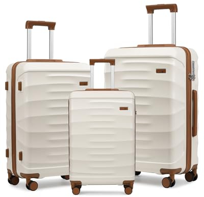 Sea choice Kofferset Hartschalenkoffer 3 Teilig Trolley Koffer ABS Leicht Gepäckset Reisekoffer Handgepäck Sets mit TSA Schloss und 4 Rollen YKK Reißverschluss M/L/XL, 55/67/76cm
