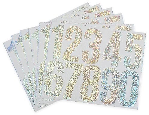 HASWARE Mailbox Numbers: 6 Sheets Number Stickers - Waterproof and Self Adhesive for Address, Sign, Door (3 Reflective 60 Pcs)