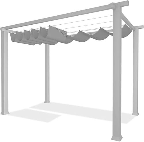 Kanduo Bâche de pergola rétractable Auvent rétractable de couverture de pergola for terrasse et jardin, tailles personnalisées disponibles, le prix ci-dessus est for 1 mètre carré Auvent rétractable à