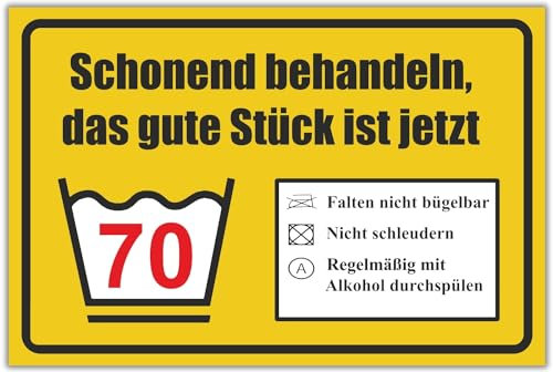 BerpaHome Das gute Stück ist Vierzig - 30 x 20 cm 3mm Schild - Partydeko Geburtstagskarte Geschenkidee Geburtstagsdeko - Geschenk Geburtstagsgeschenk 70. Geburtstag 70 Jahre Männer & Frauen 70er