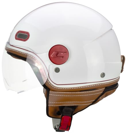 CGM Helm mit offenem Gesicht, 191 V PIX Vintage Weiß Bordeaux geformt, Größe M (56 cm)
