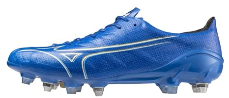 Mizuno Alpha Japan - Scarpe da calcio da uomo, morbide, da rugby, Laser Blu Bianco, 42.5 EU
