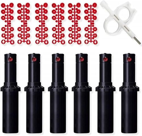 Suinga 6 x Aspersor Hunter PGP Adj. Alcance 6,4 a 15,8 Metros. Rosca 3/4 Hembra, Negro